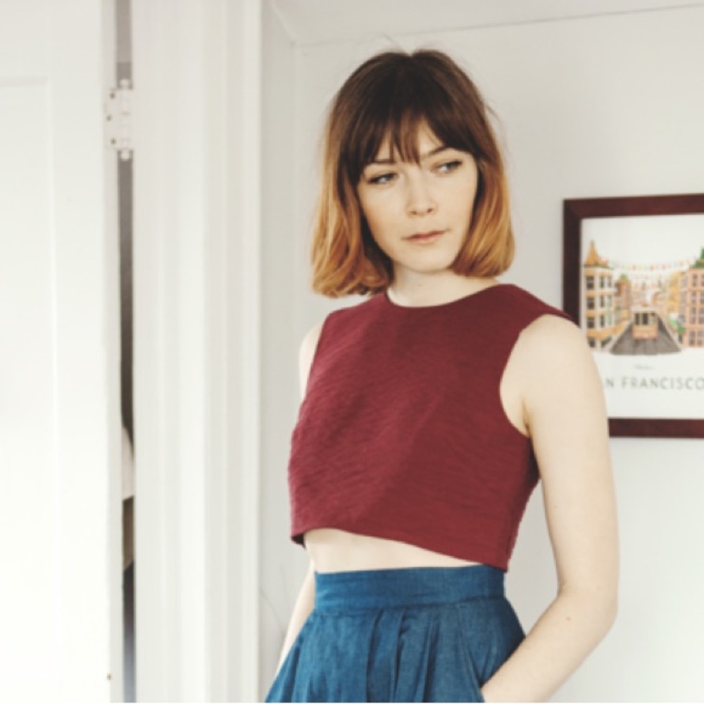 COPY - Birds of North America | sleeveless cropped triller top